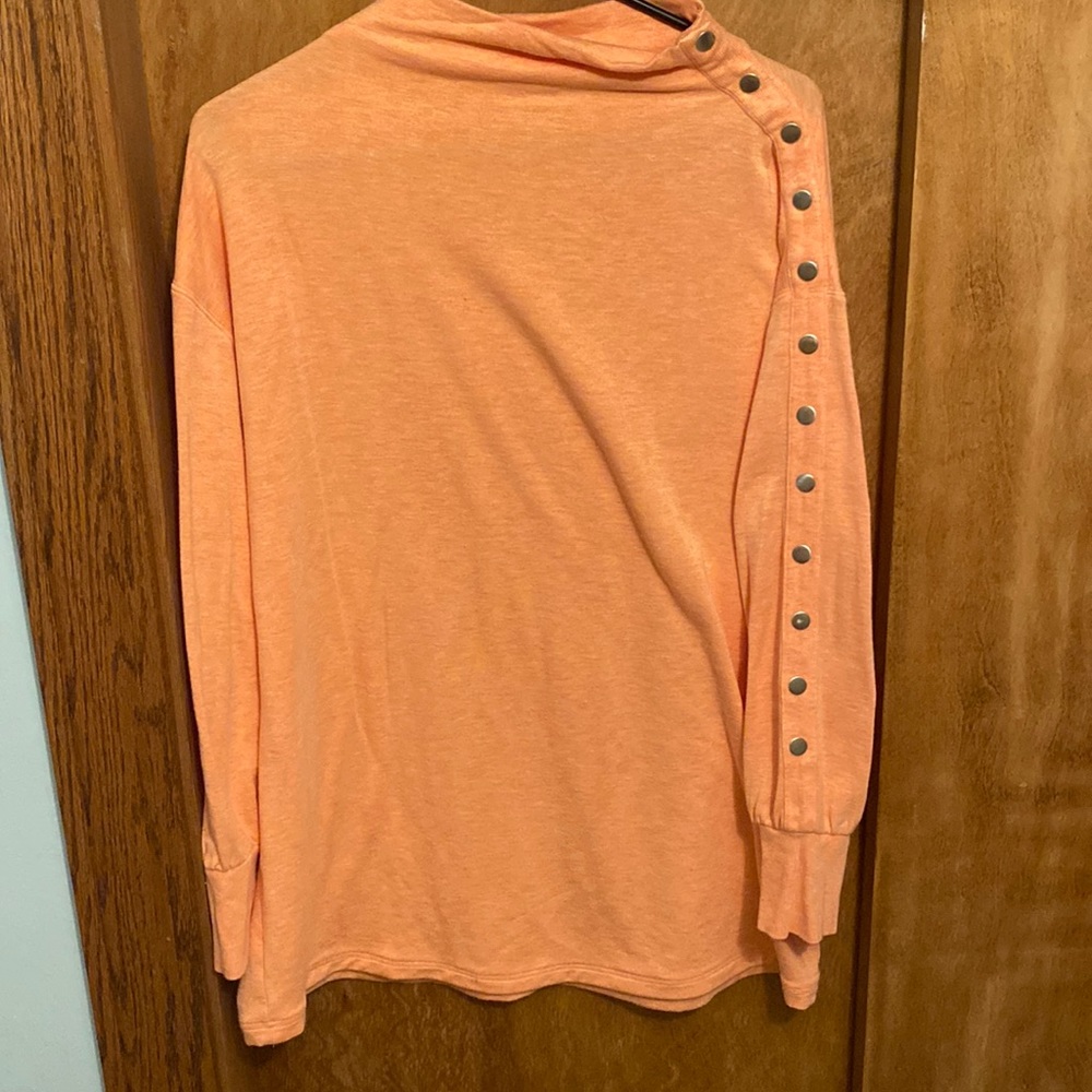 Heathered Peach Soft Surroundings Tunic with Snap Sleeve (Medium)